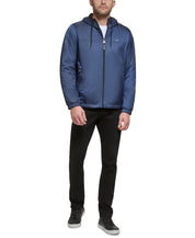 Calvin Klein Mens Hooded Windbreaker Coat XL Blue Solid