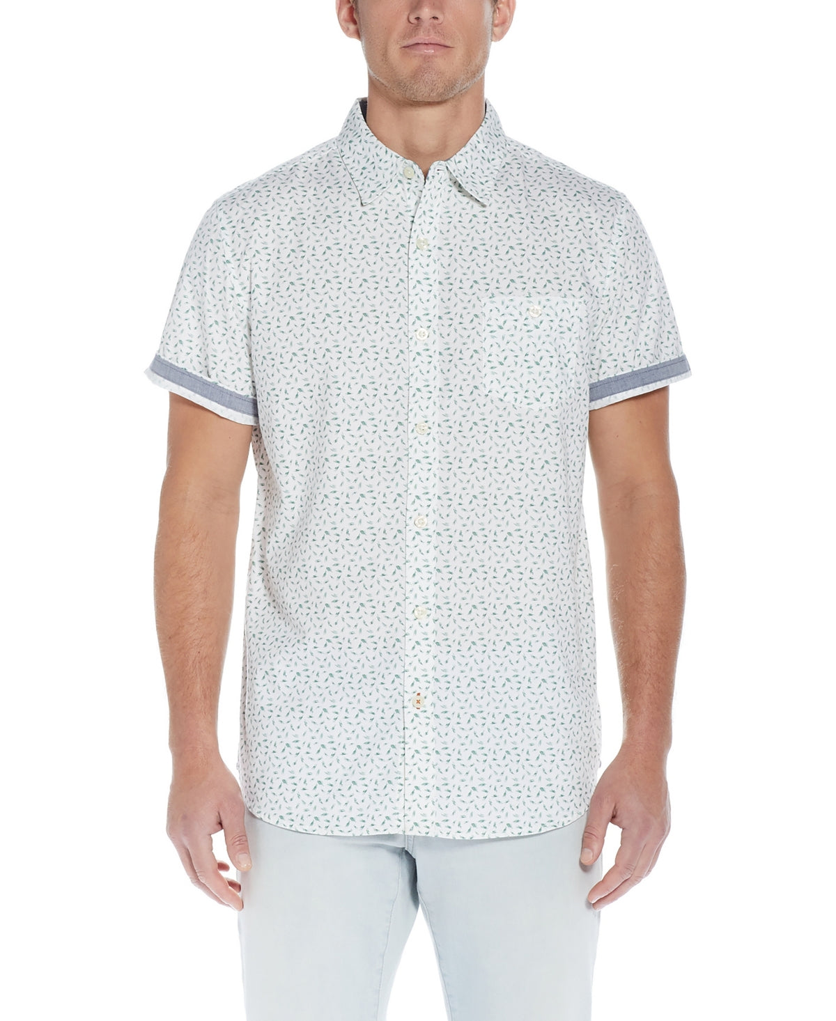 Weatherproof Vintage Men's Short Sleeve Button Down Shirt White Medium