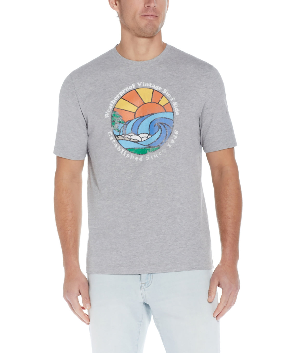 Weatherproof Vintage Men's Graphic T-shirt 3XL XXXL Grey