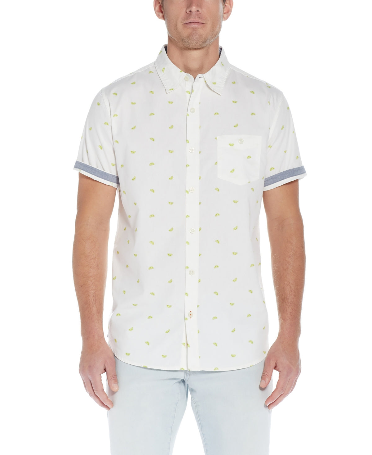 Weatherproof Vintage Mens Button Down Short Sleeve Shirt White Medium