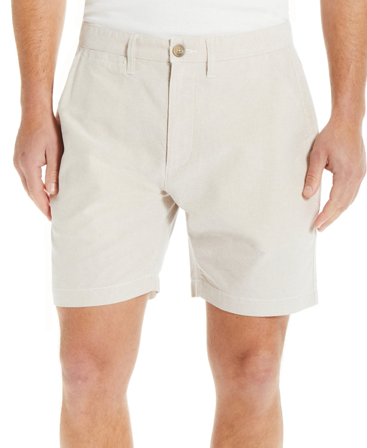 Weatherproof Vintage Men's 7 Inseam Cotton Oxford Shorts Biege Khaki 42