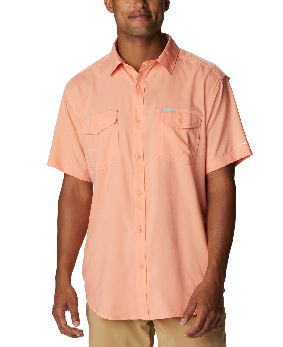 Columbia Men's Utilizer Classic Fit Performance Shirt Summer Peach Medium