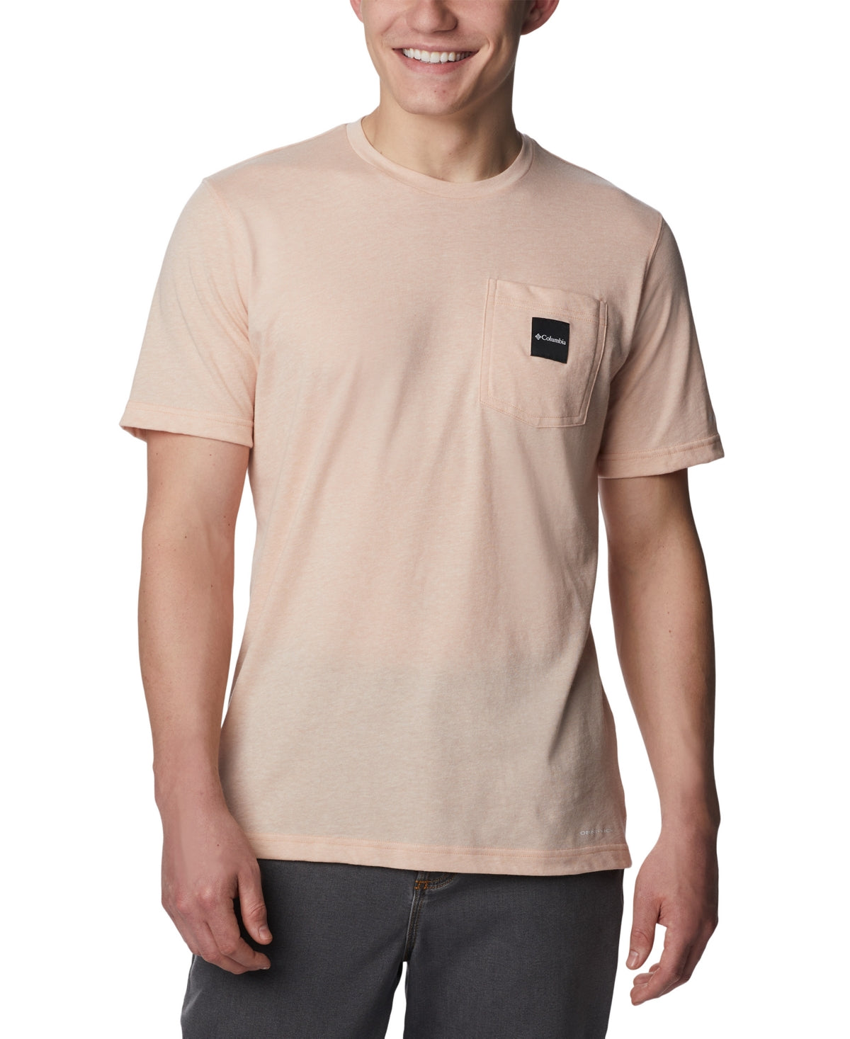 Columbia Men's Thistletown Hills Short-Sleeve Pocket T Shirt Small Peach Blossom