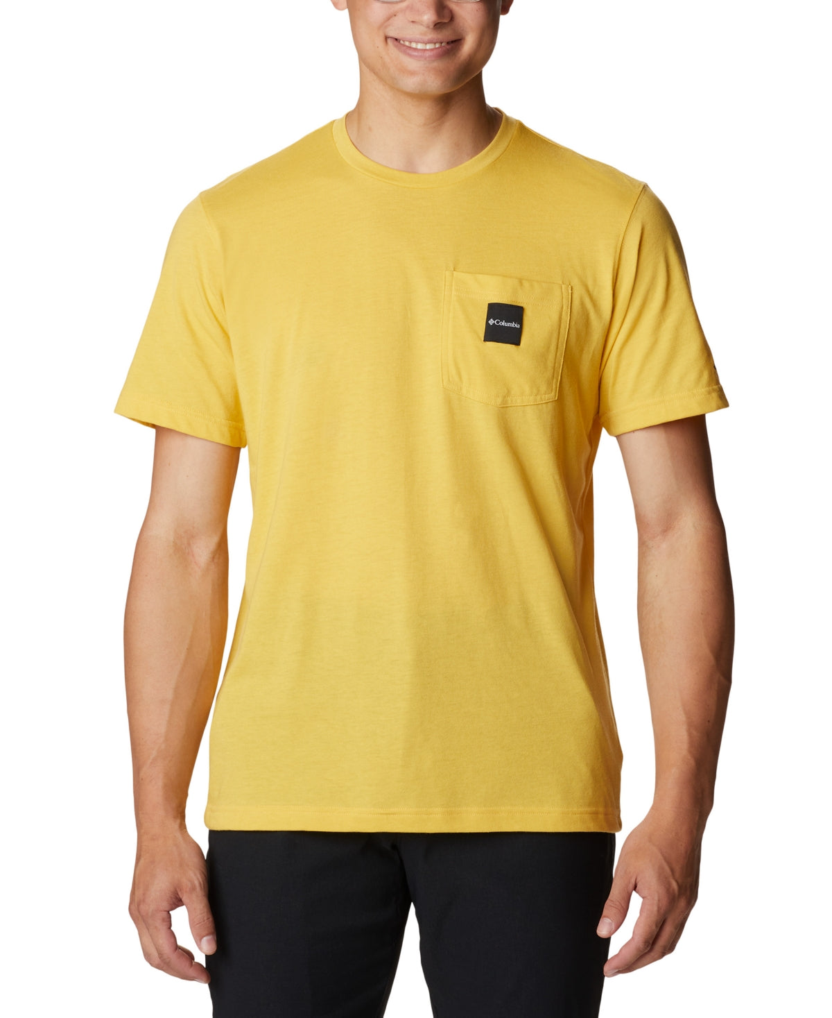 Columbia Mens Thistletown Hills Pocket Short Sleeve T Shirt Yellow 2XL