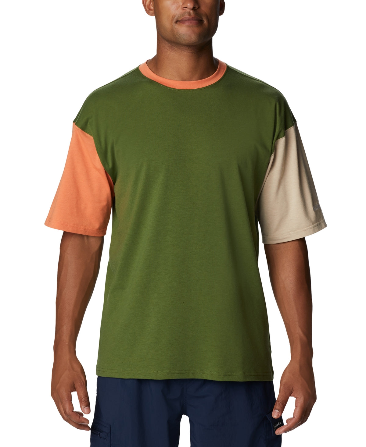 Columbia Men's Deschutes Valley Colorblocked Short Sleeve T Shirt Green XL