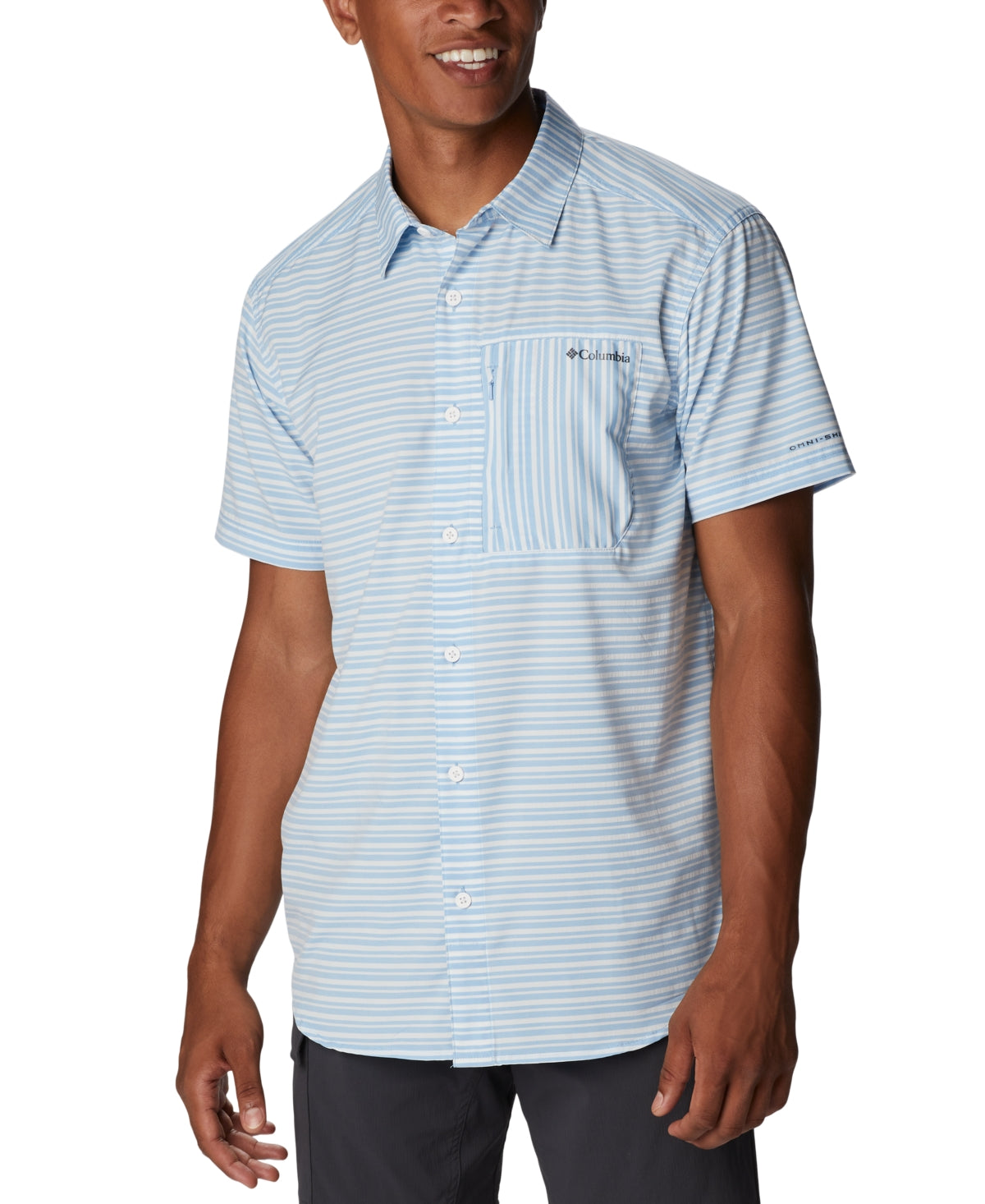 Columbia Sportswear Mens Twisted Creek Button Down Shirt Blue Small