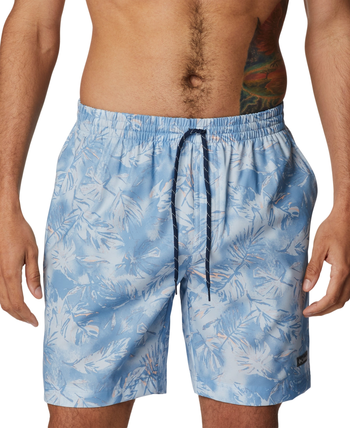 Columbia Men's Summertide Stretch Printed Shorts Light Blue White XL
