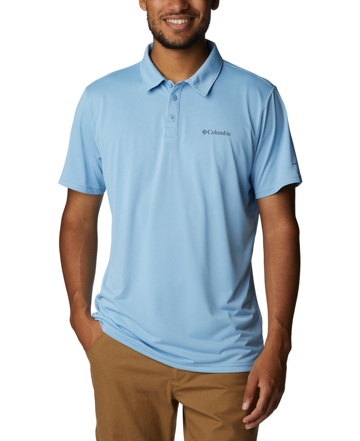 Columbia Mens Hike Polo Shirt Blue Medium