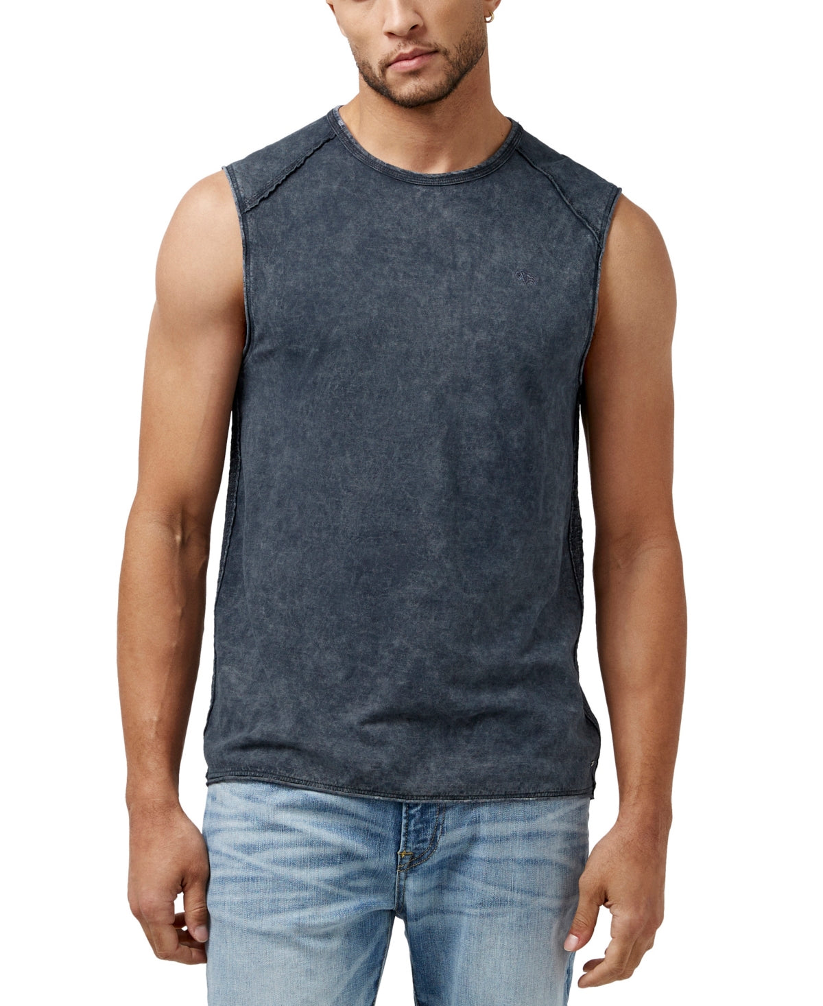 Buffalo Jeans Mens Karmola Sleeveless T Shirt Blue Large