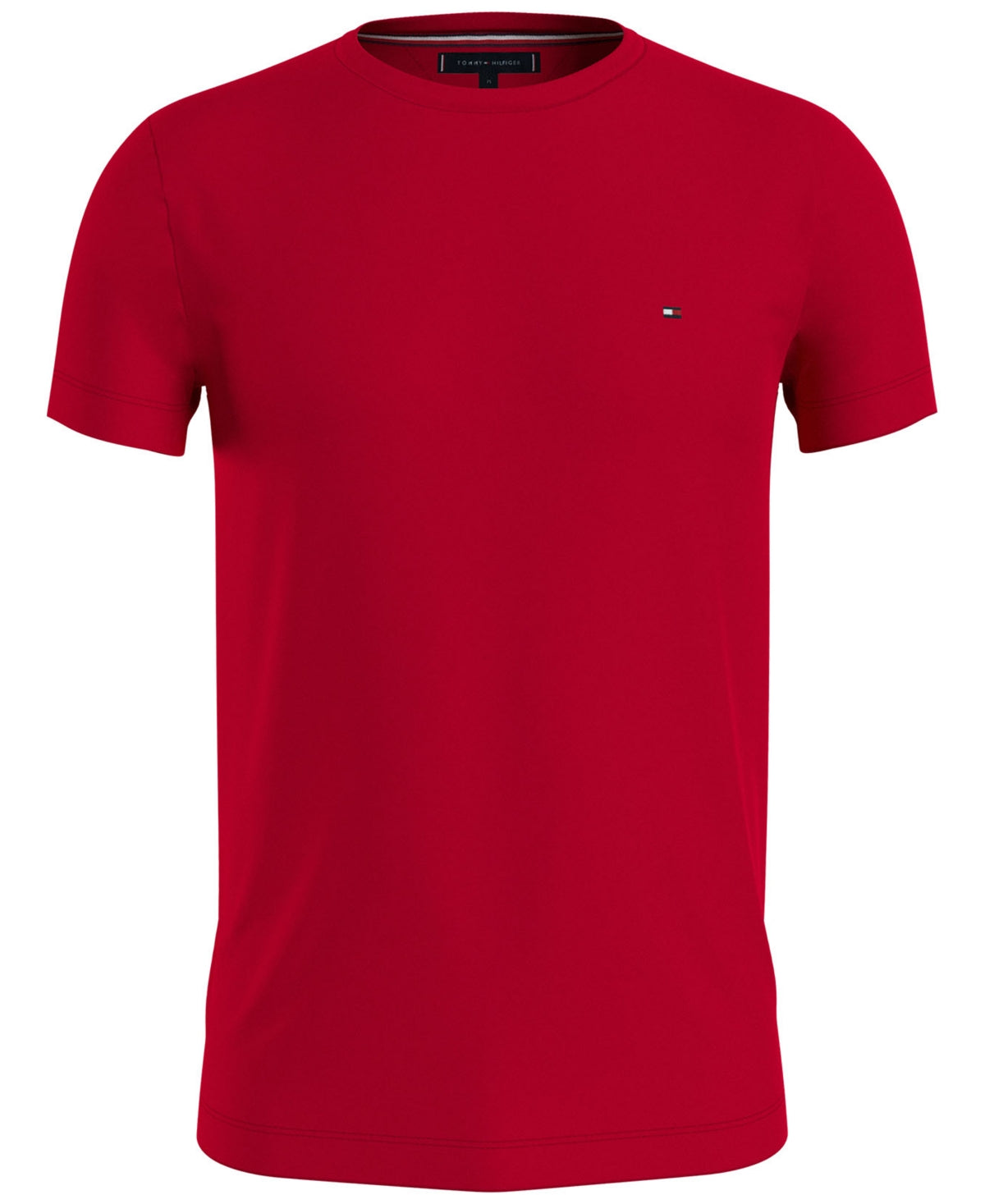 Tommy Hilfiger Mens Slim Fit Short Sleeve Crewneck T Shirt Primary Red Large