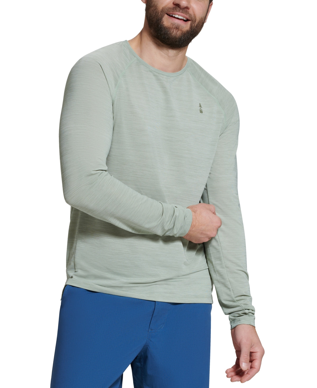 Bass Outdoor Mens Path Long sleeve T shirt Green Medium