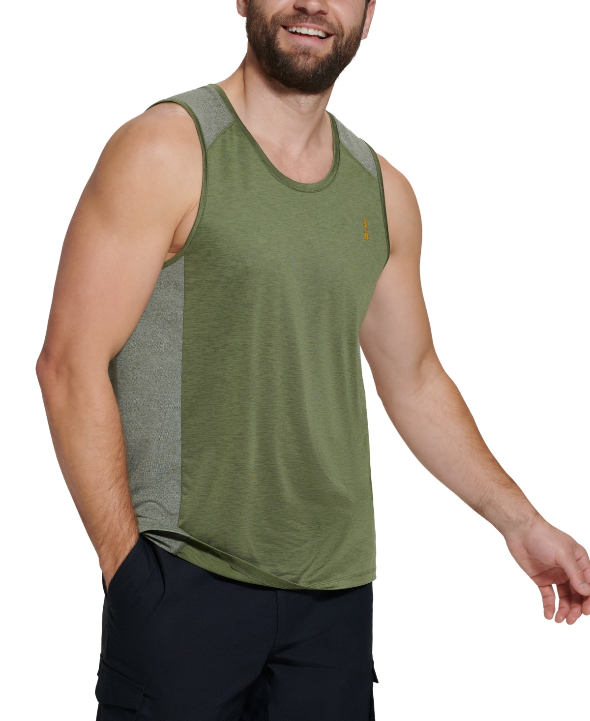 BASS OUTDOOR Men's Cliff Core Base Layer Tank Top Shirt Deep Lichen Green XXL