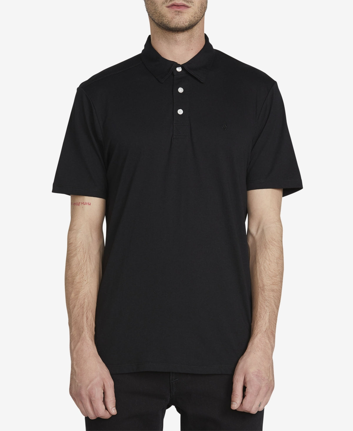 Volcom Mens Banger Short Sleeve Polo Shirt Tinted Black XL