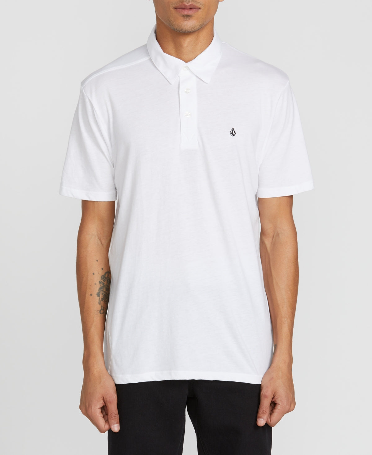 Volcom Mens Banger Short Sleeve Polo Shirt White Small