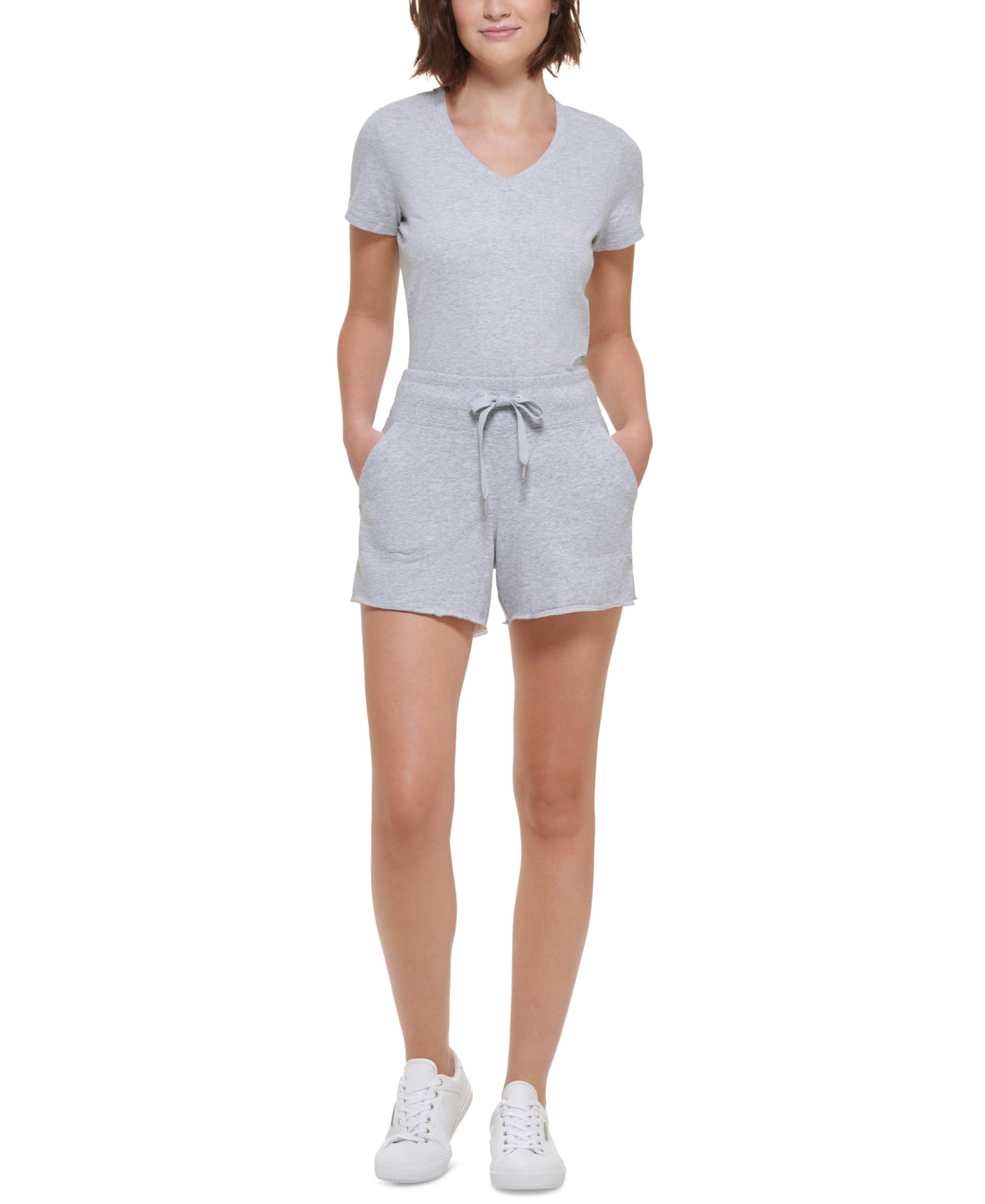 Calvin Klein Womens Regular fit Drawstring Shorts Large Grey Solid
