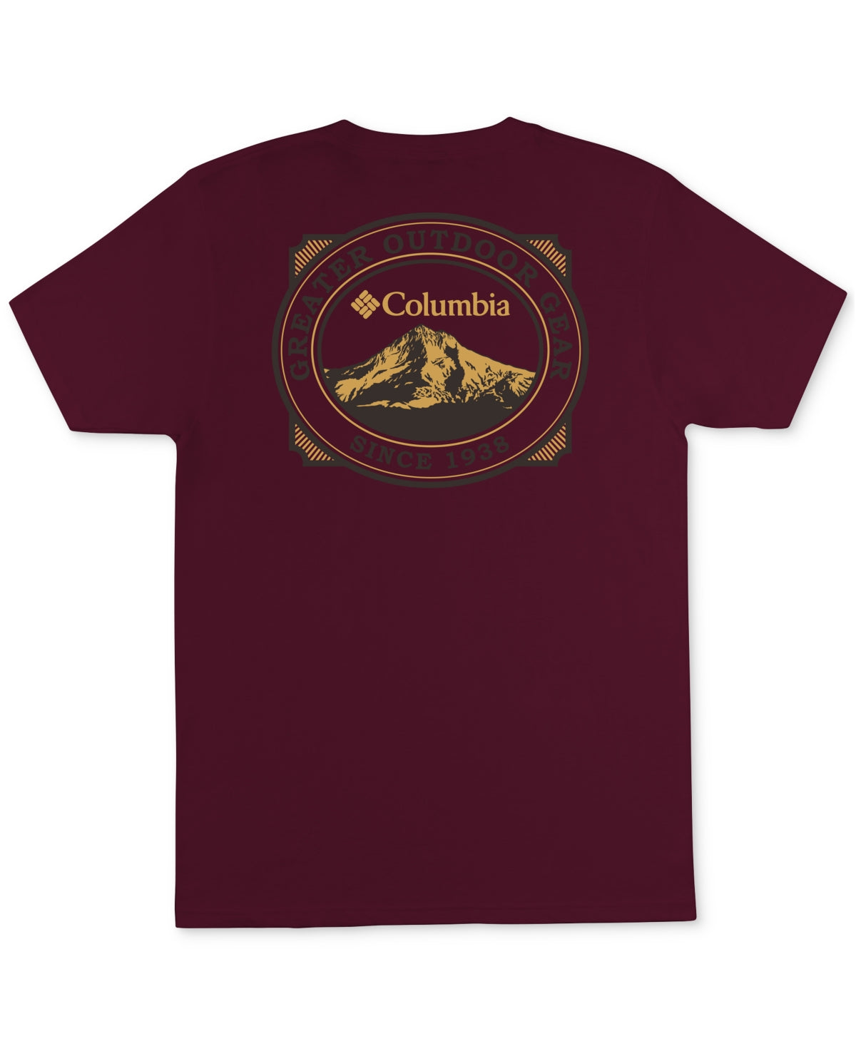 Columbia Men's Classic Fit Short Sleeve Crewneck T Shirt Stamp Red Wine 2XL