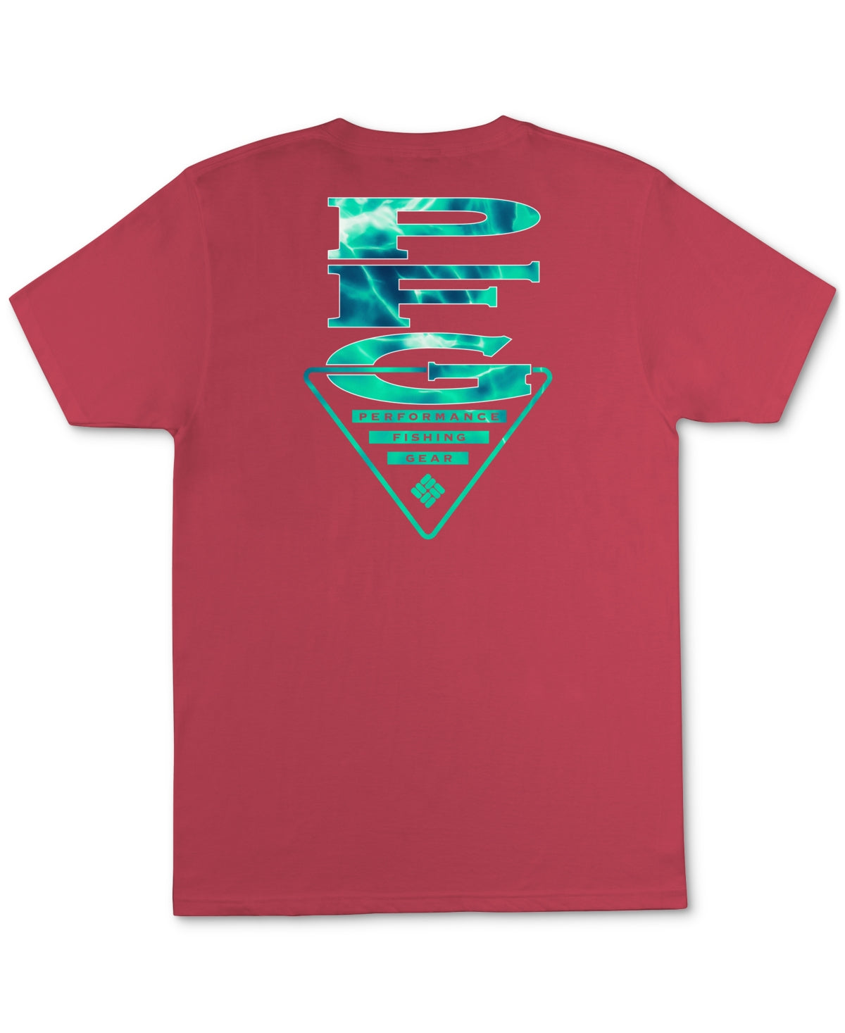 Columbia Men's PFG Classic Fit Short Sleeve T Shirt Vertical Sunset Red 2XL