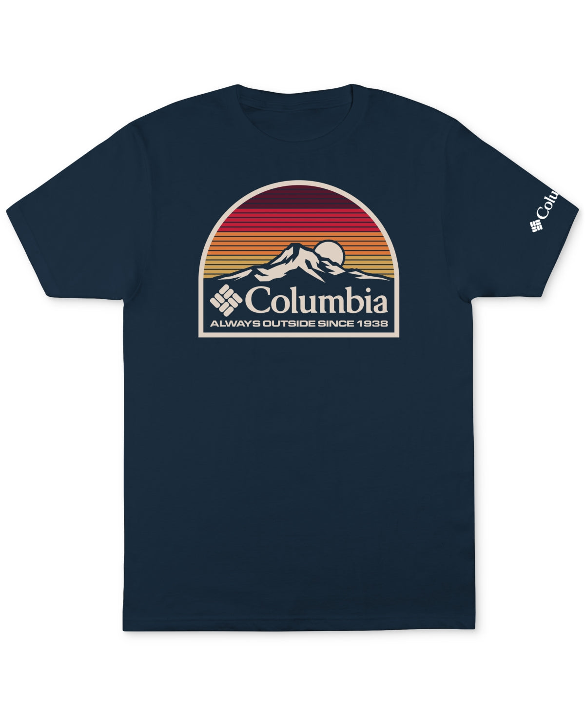 Columbia Men's Boxwood Graphic Logo Short Sleeve T Shirt Columbia Navy Small