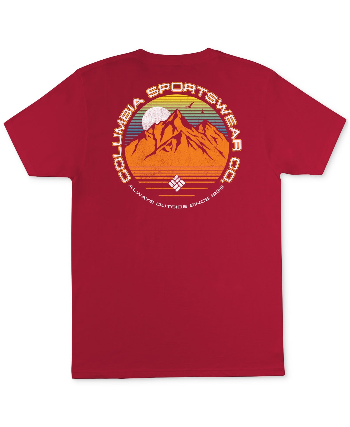 Columbia Mens Classic-Fit Mountainscap Logo Graphic SS T Shirt Large Red