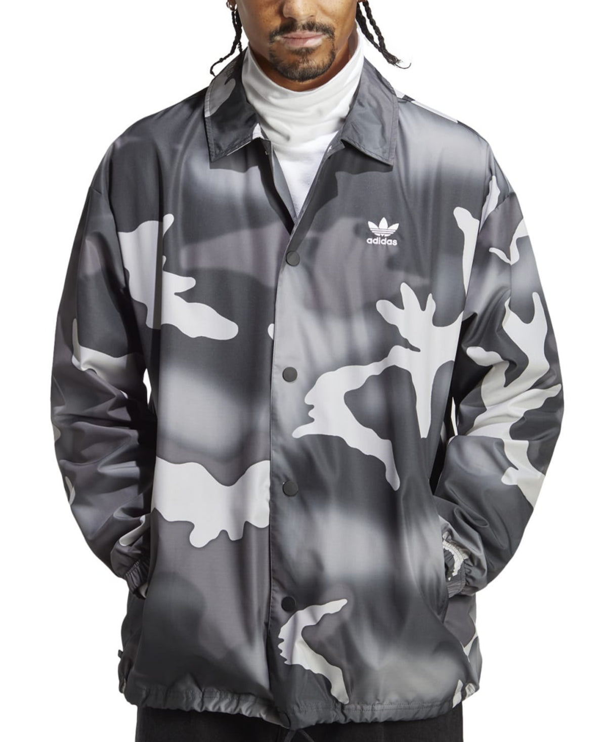 Adidas Originals Mens Coaches Jacket Coat Medium Black Camouflage