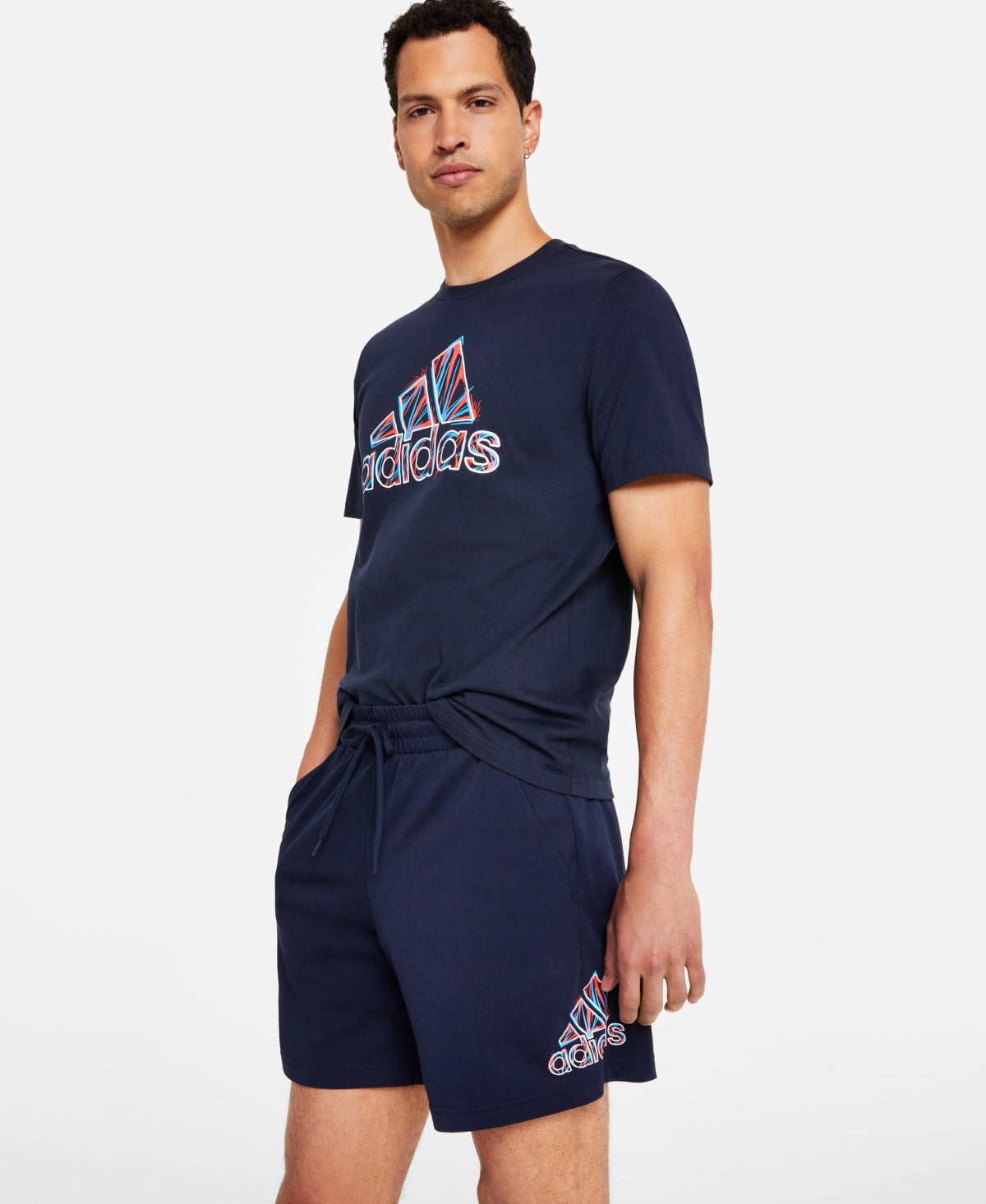 Adidas Men's Essentials Americana Knit Shorts Navy Blue Small
