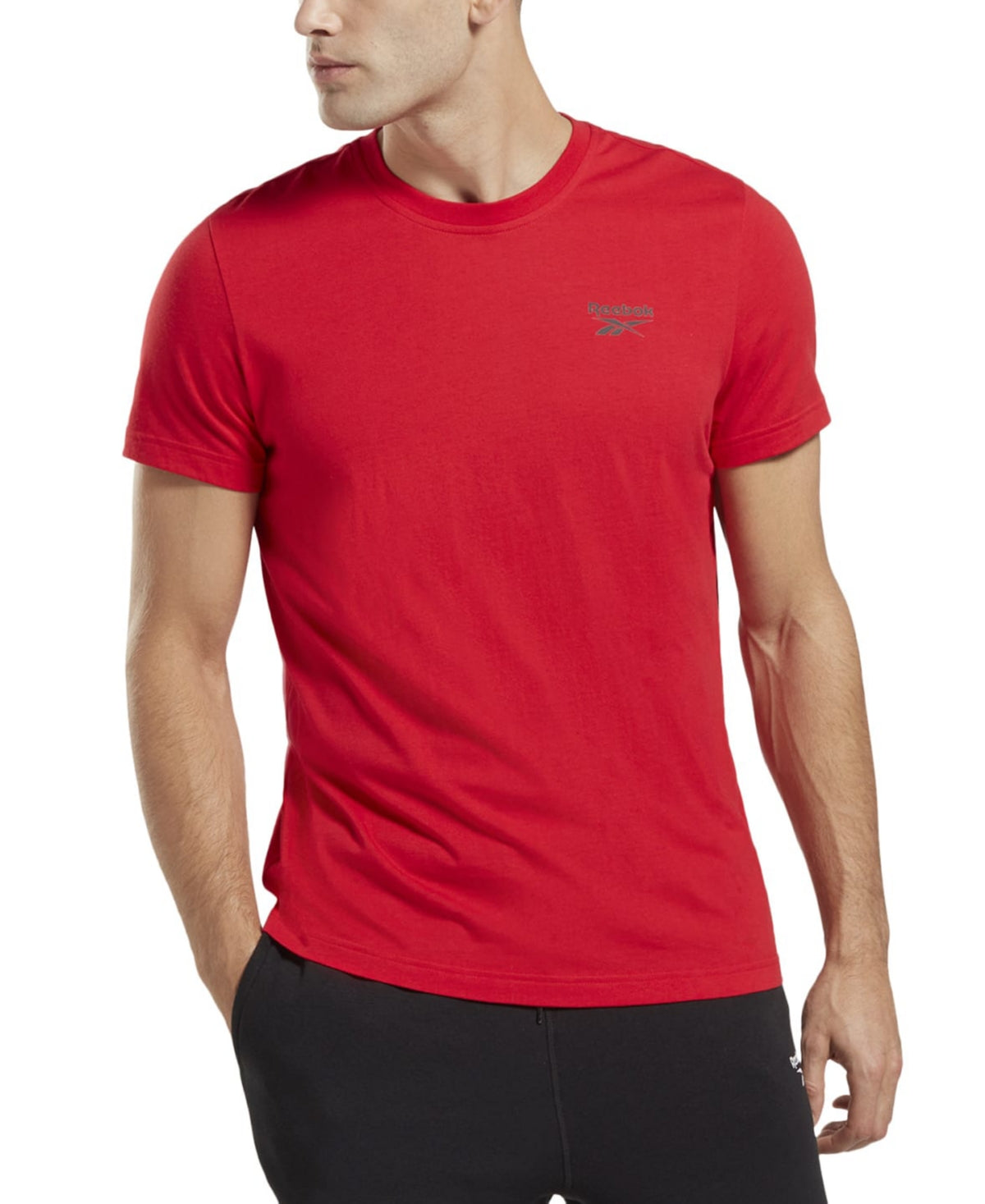 Reebok Men Regular fit Short Sleeve T-Shirt Shirt Medium Red Solid