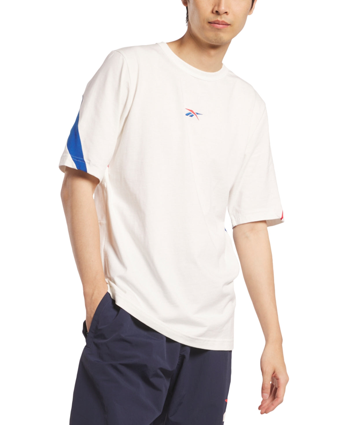 Reebok Mens Classics Brand Proud Relaxed Fit Logo Graphic T Shirt Chalk Medium