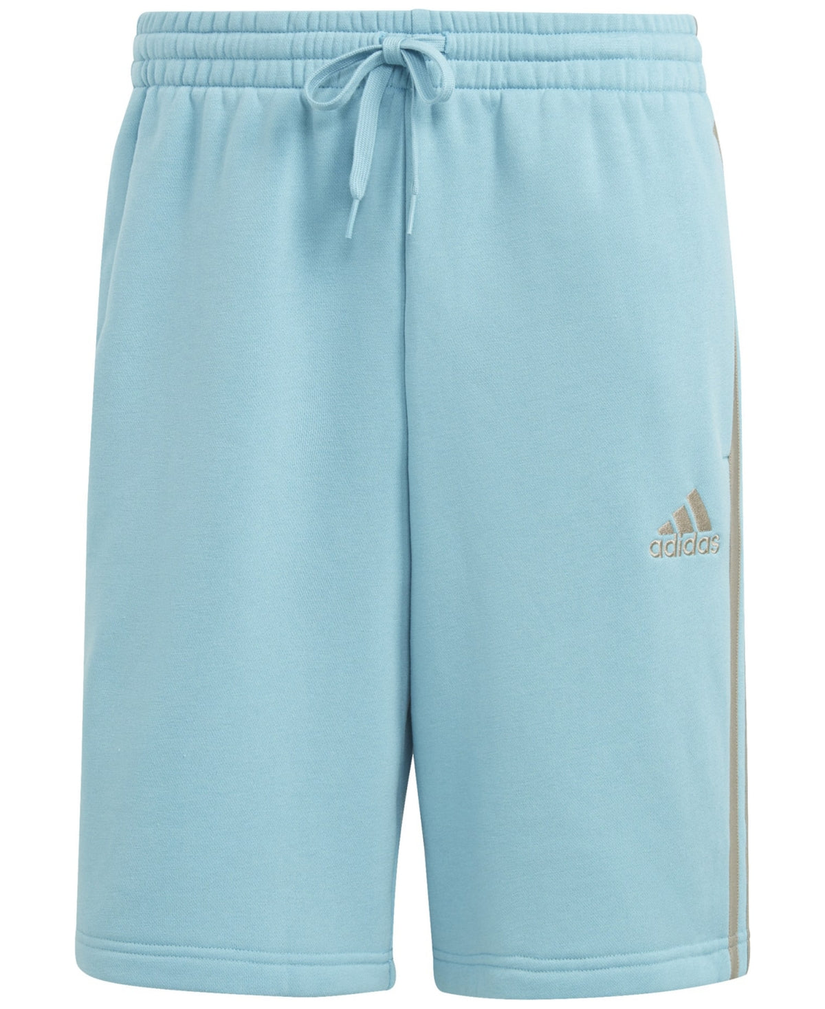 Adidas Mens 3 Stripes 10" Fleece Shorts Blue Small