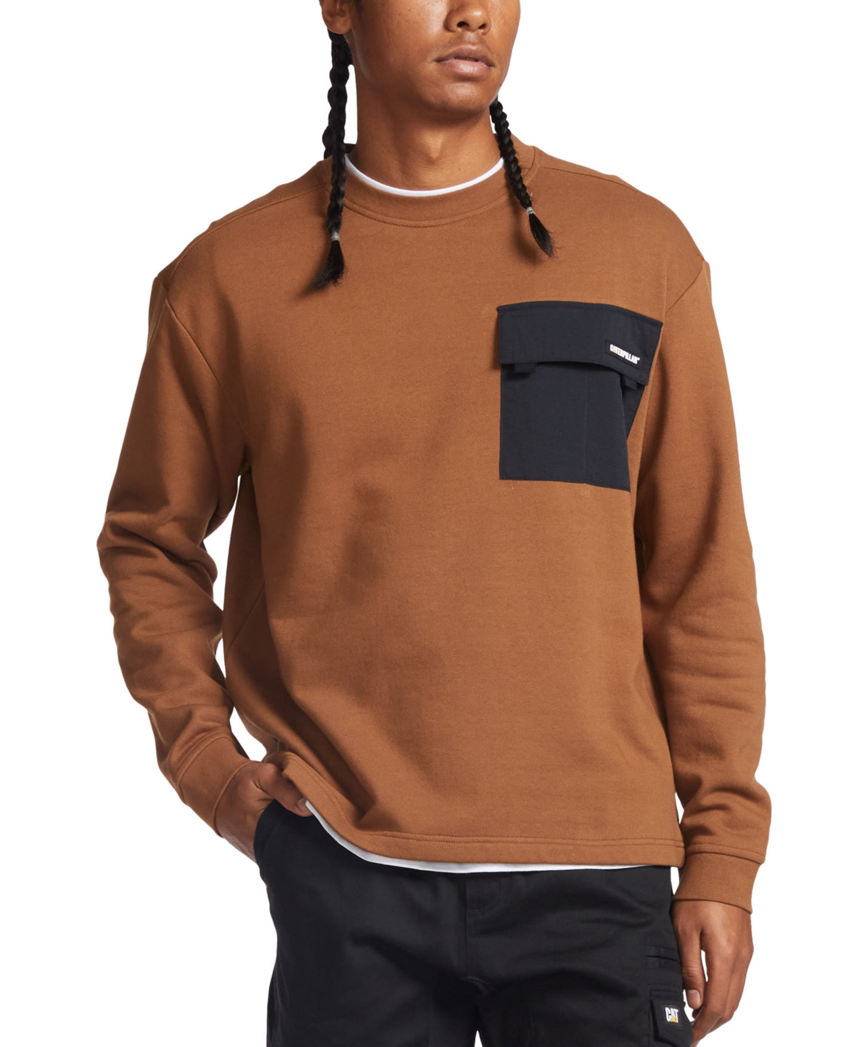 Caterpillar Men's Utility Crewneck Sweatshirt Bronze Brown  2XL