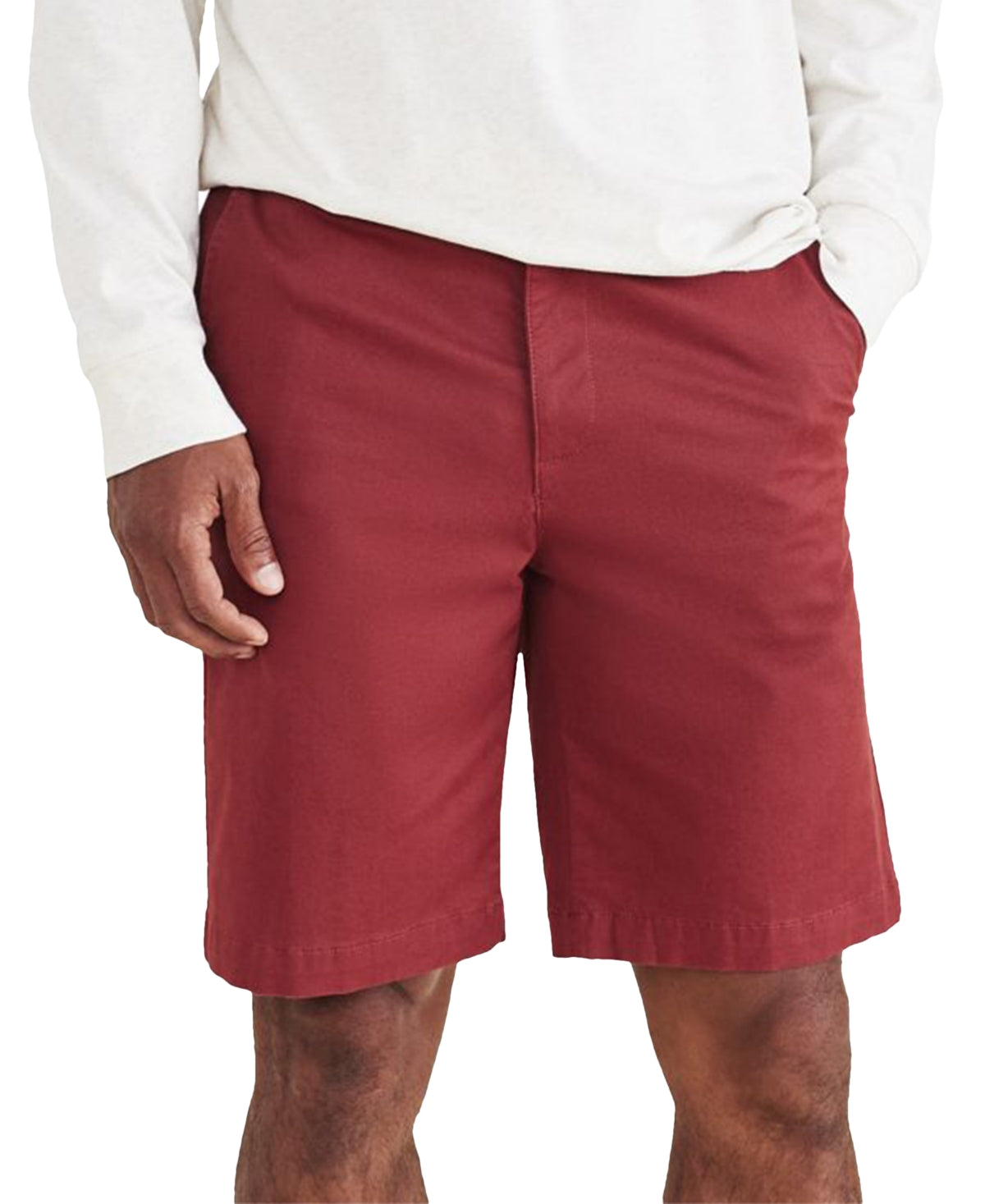 Dockers Men's Ultimate Stretch Solid Shorts Spiced Apple Red 44" Waist