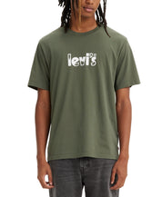 Levis Mens Relaxed-Fit Poster Logo Crewneck Short Sleeve T Shirt Green Small