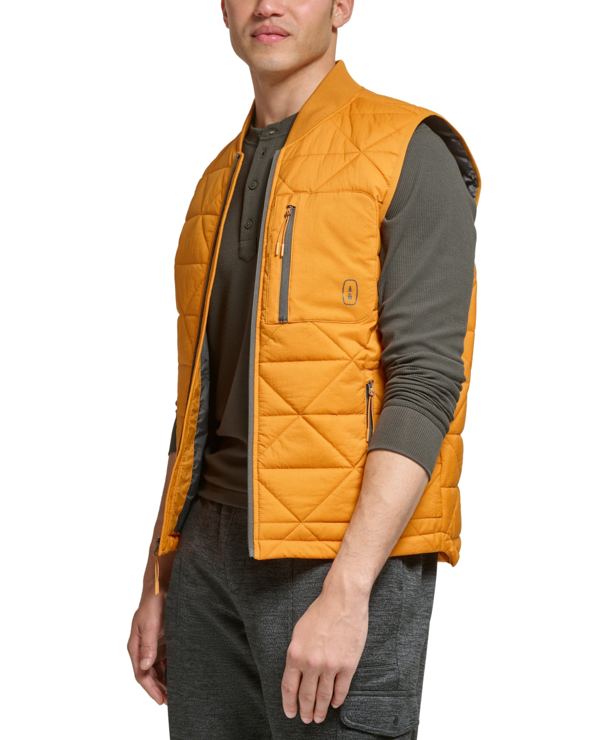 BASS OUTDOOR Mens Puffer Vest Small Orange
