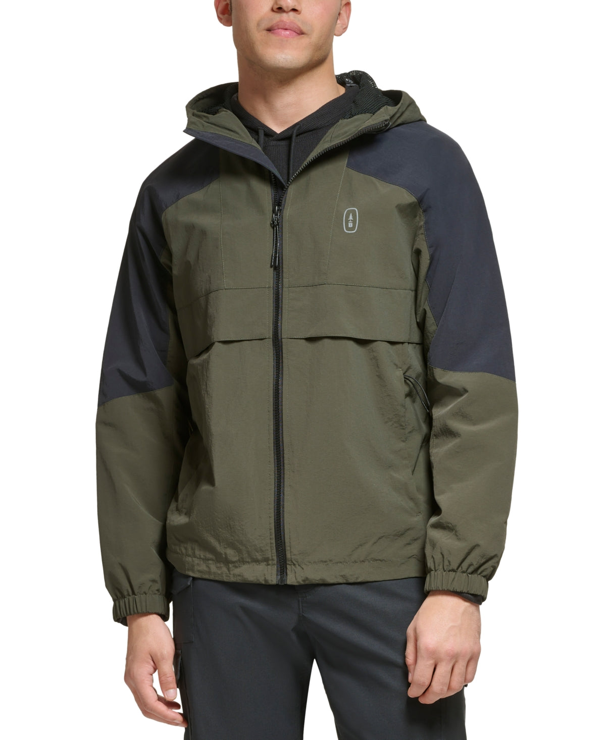 Bass Outdoor Men's Colorblocked Zip-Front Water-Resistant Jacket XL Green