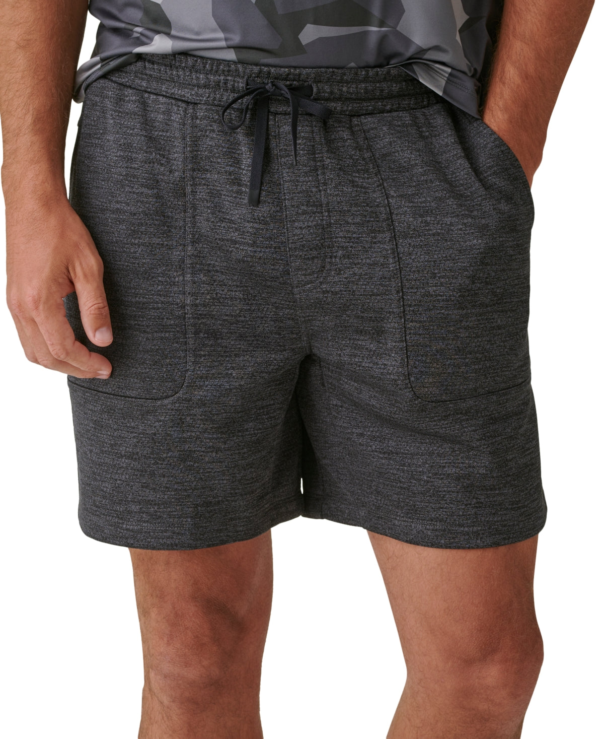 BASS OUTDOORS Mens Atlantic Fleece Lined Drawstring Shorts Black Beauty 2XL