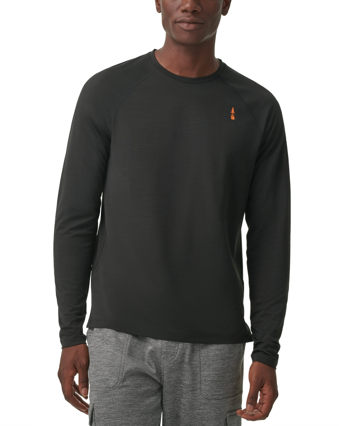 Bass Outdoor Men's Trek Long Sleeve Performance T Shirt Peat Medium