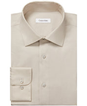 Calvin Klein Men's Steel Slim Fit Stain Shield Dress Shirt Beige 17.5 36 37