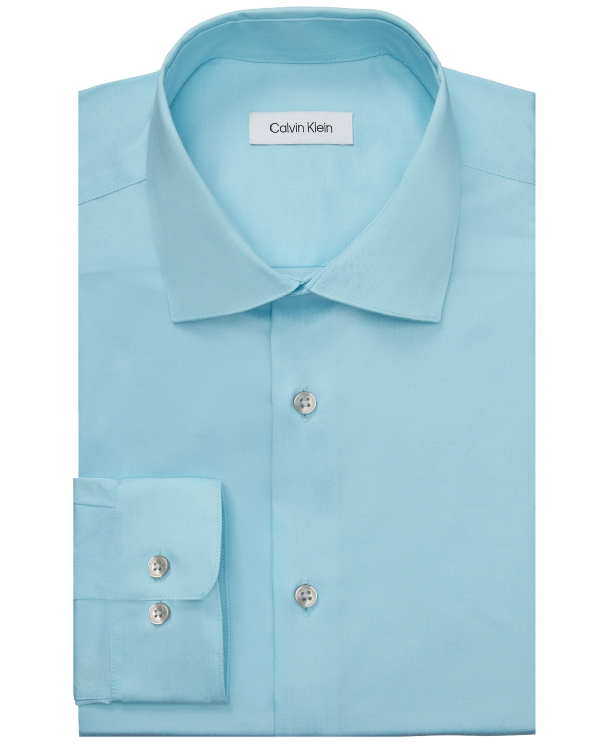 Calvin Klein Men's Steel Regular Fit Stain Shield Dress Shirt Blue 15.5 34 35