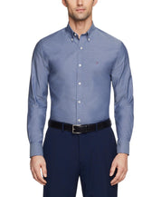 Tommy Hilfiger Mens Slim fit Dress Shirt XL 17.5 in 36-37 Blue Solid
