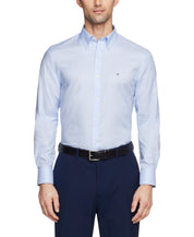 Tommy Hilfiger Mens Slim fit Dress Shirt Large 16 in 34-35 Light Blue Solid