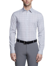 Calvin Klein Mens Slim fit Dress Shirt XL 17 in 36-37 Grey Plaid
