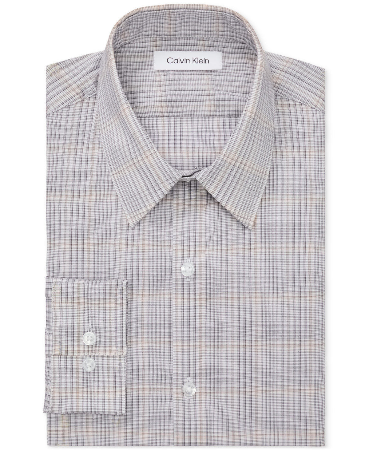 Calvin Klein Men's Extra Slim Fit Untucked Button Down Dress Shirt Grey Large