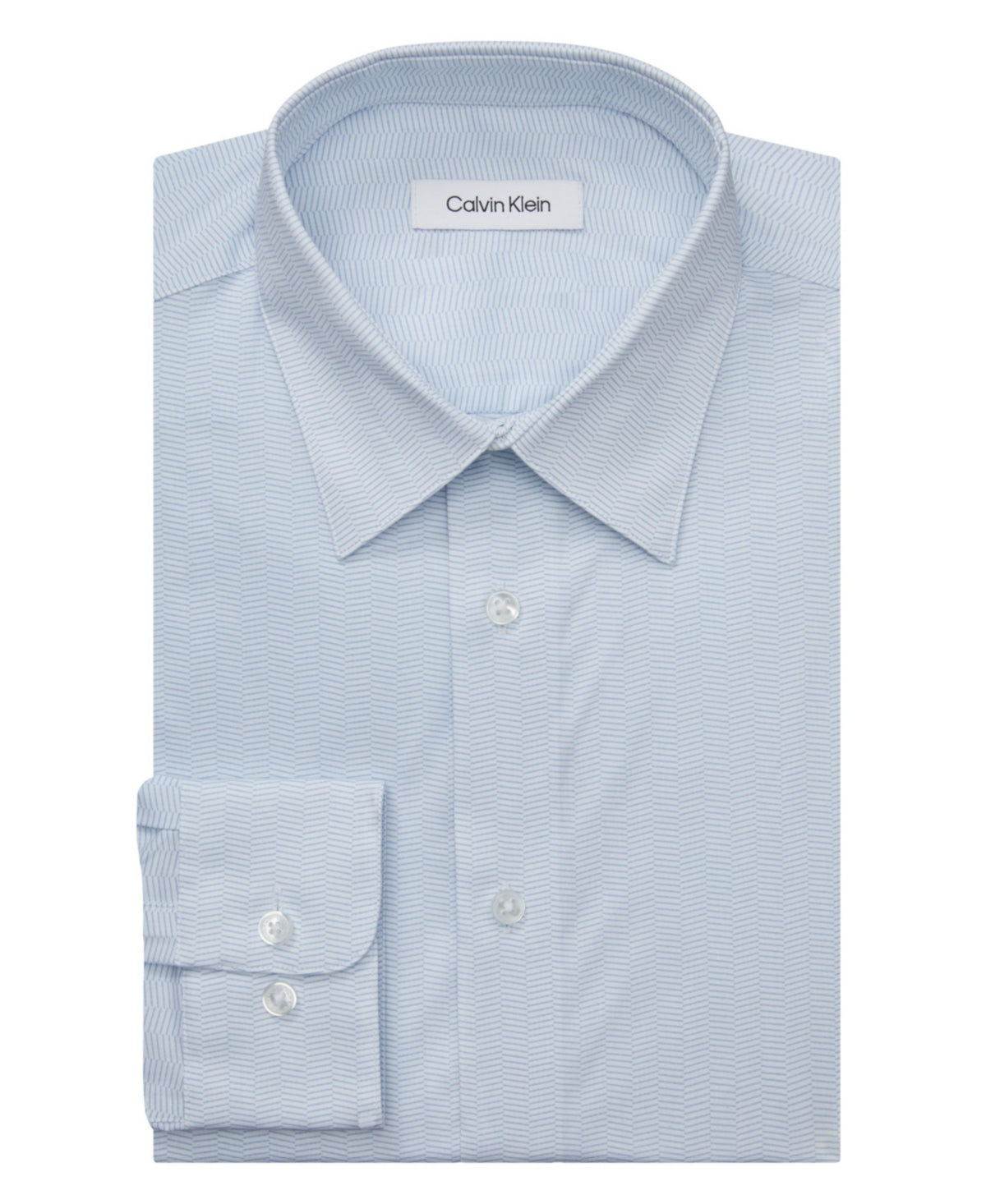 Calvin Klein Mens Regular fit Dress Shirt Medium 15 in 32-33 MIst Blue Geometric
