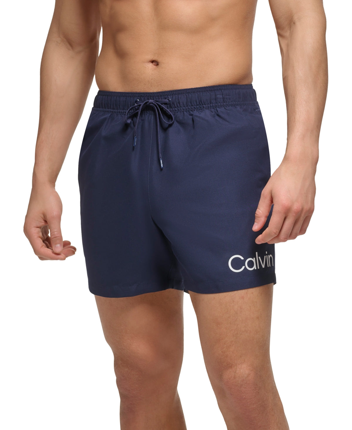 Calvin Klein Mens Regular fit Swim Trunks Swimwear XL Navy Blue Solid