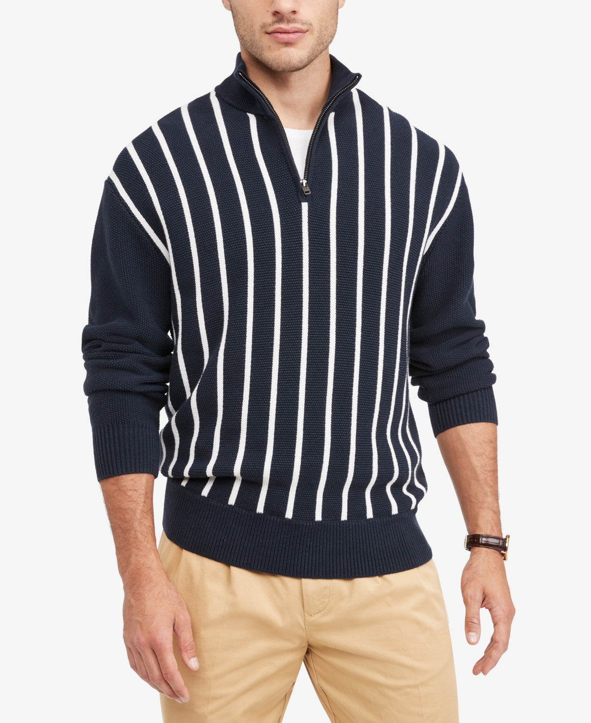 Tommy Hilfiger Mens Rory Quarter Zip Sweater Blue XS