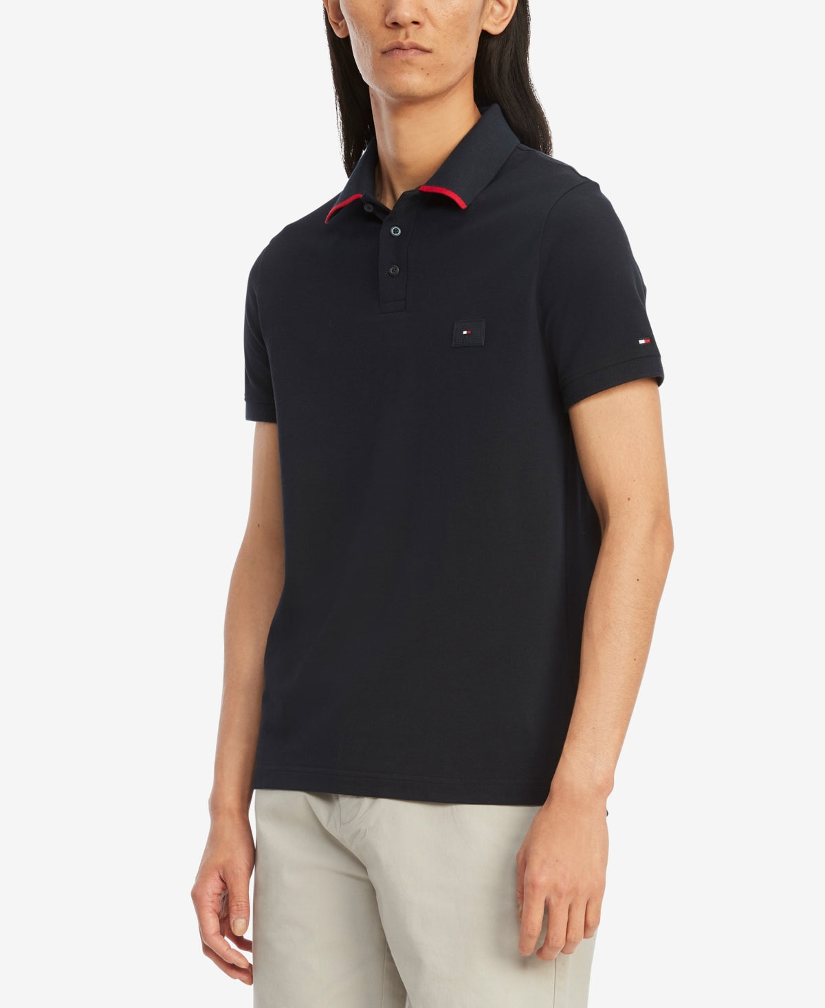 Tommy Hilfiger Men's Short Sleeve Polo Shirt Blue Medium