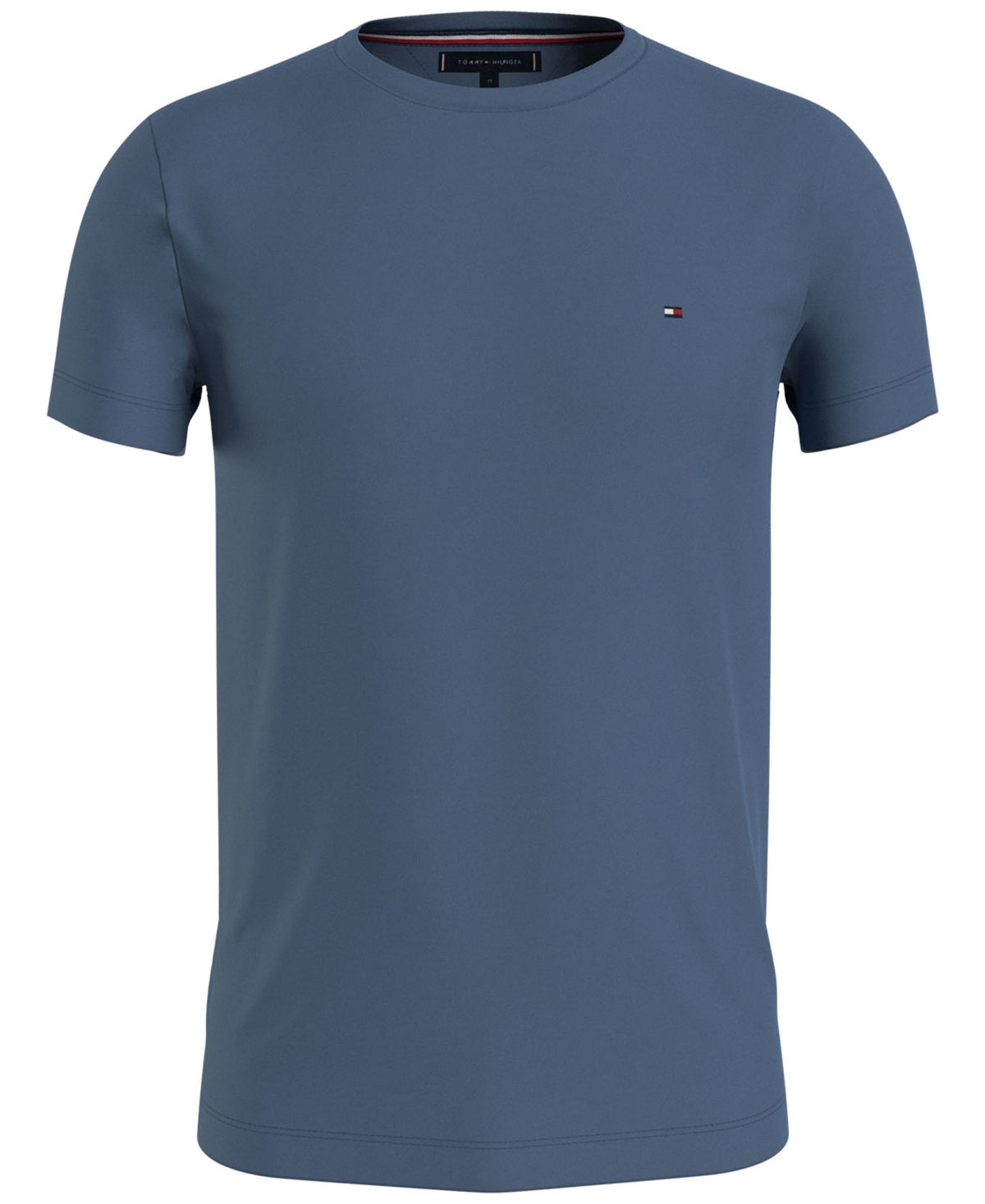 Tommy Hilfiger Mens Stretch Slim Fit Crewneck T Shirt Blue Coast Large