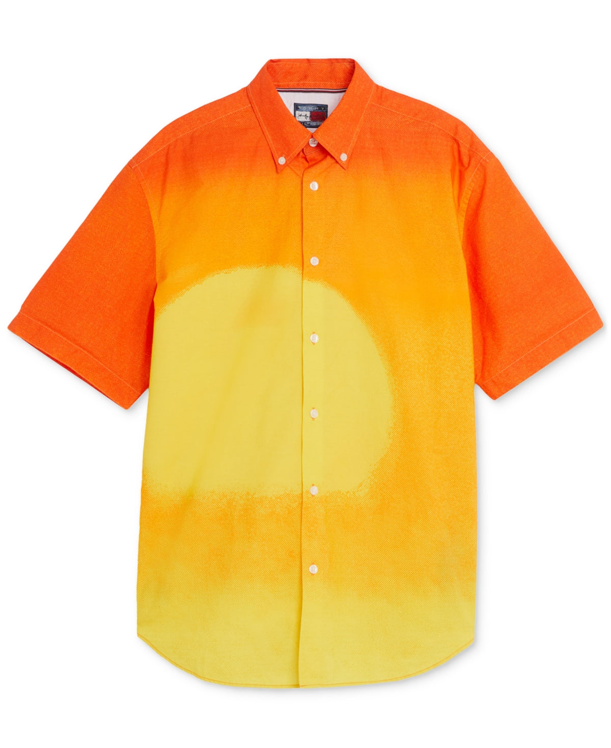 Tommy Hilfiger Mens Sunset Button Down Shirt Deep Orange 3XL