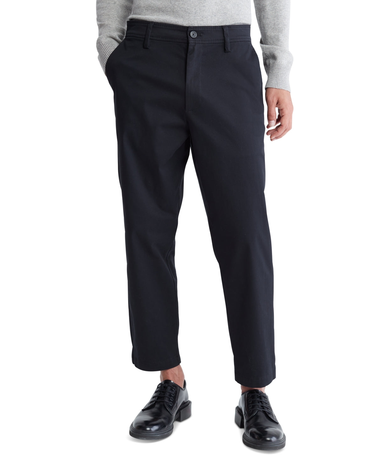 Calvin Klein Men's Tapered Cropped Chinos Black Size 32