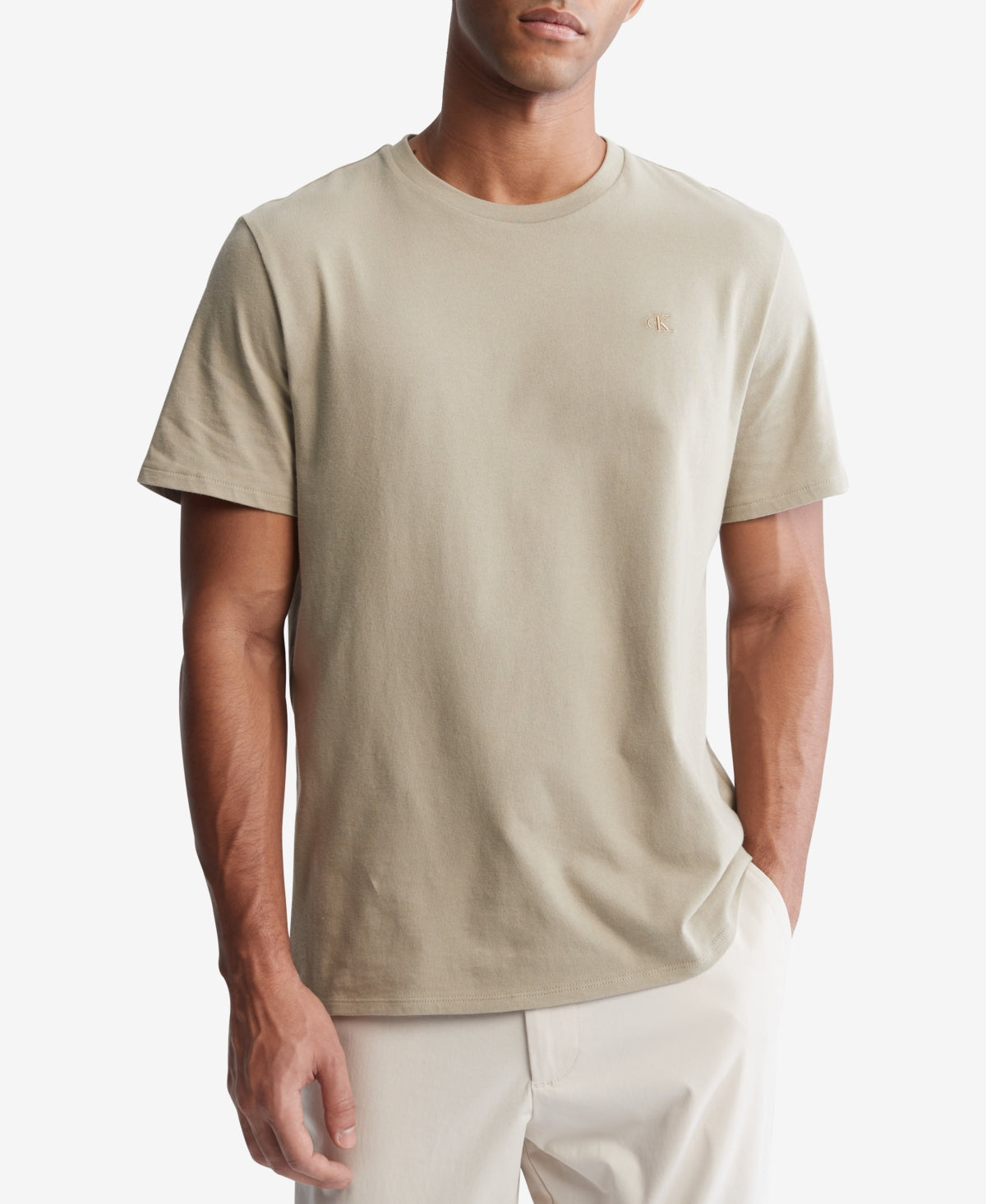 Calvin Klein Mens Crew neck T shirt Brown XS