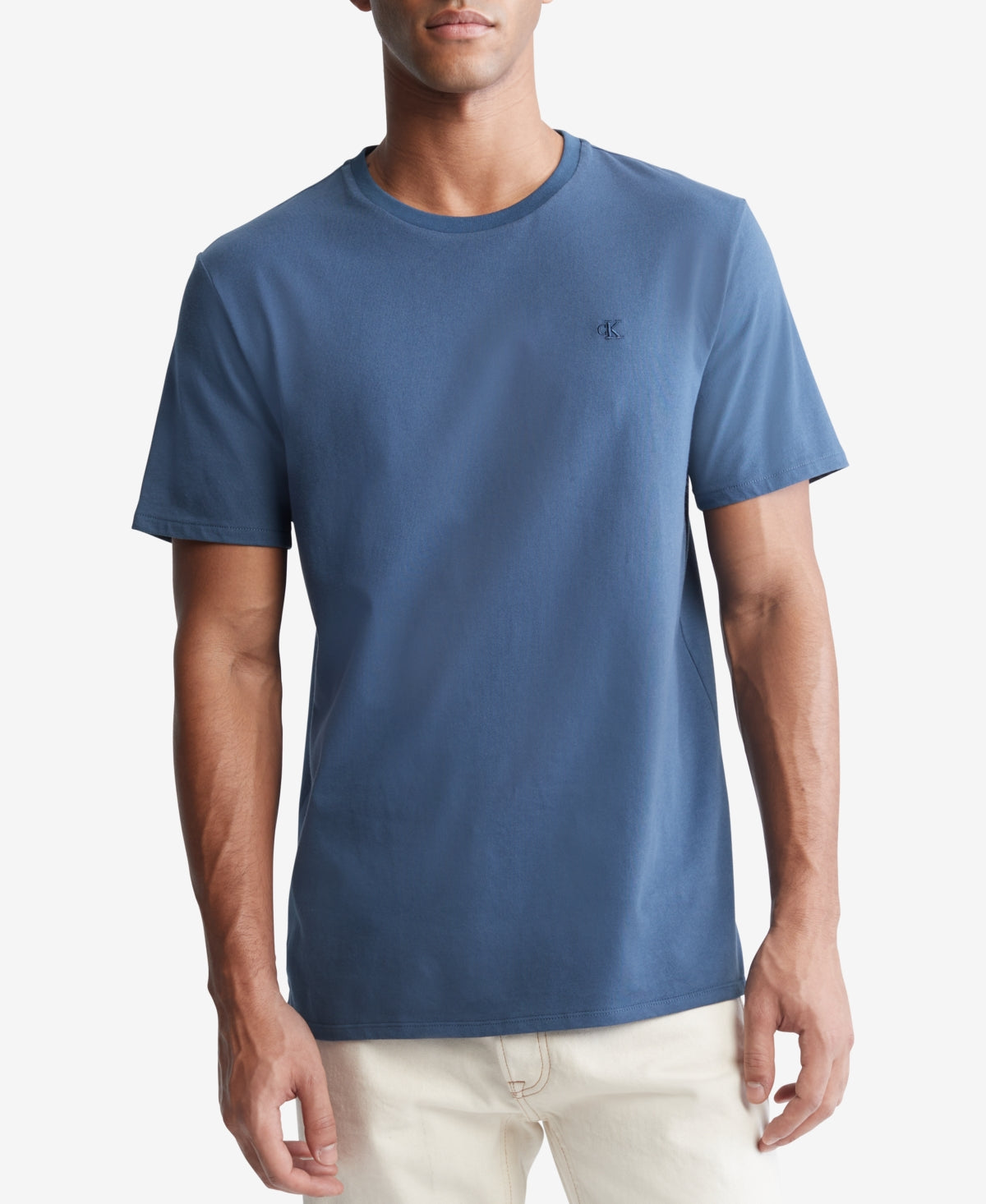 Calvin Klein Men's Smooth Cotton Navy Crewneck Tshirt Small
